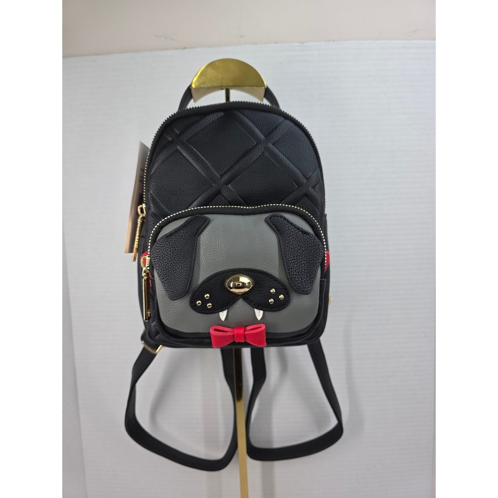 Betsey Johnson XOBAYBEE Mini Backpack Pug Vampire Black Red BM20740 NWT
